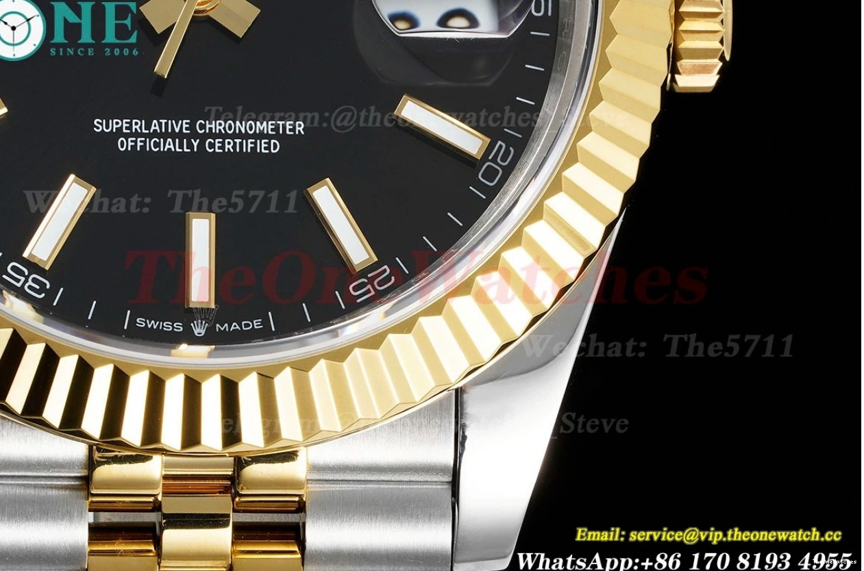 Blk SS VR3235 41MM YG 126333 Jub Datejust Stk GMF 904L 0211